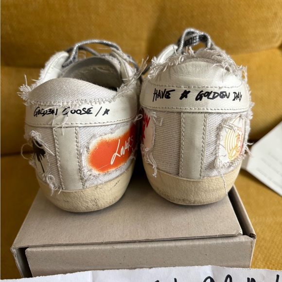 Golden Goose White and Green Star Sneakers - Picture 12 of 13